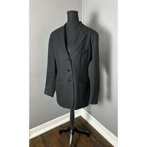 Jennifer Moore Women’s Black Suit Jacket 100% Wool Size 8 Made In Bolivia￼